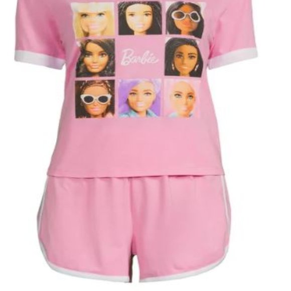 Barbie | Other | Nwt Barbie Womens 2 Piece Ringer Tee And Short Set ...